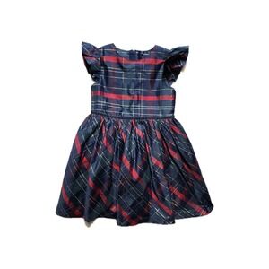 M&S Coast Girls Tartan Frill Sleeve Taffeta 5-6 Years  Plaid Metalic Debenhams